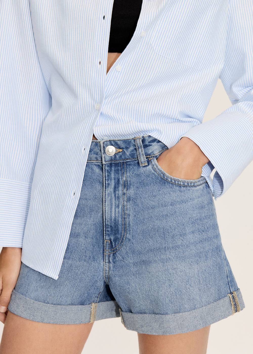 Mango Mom Fit-Jeans-Shorts