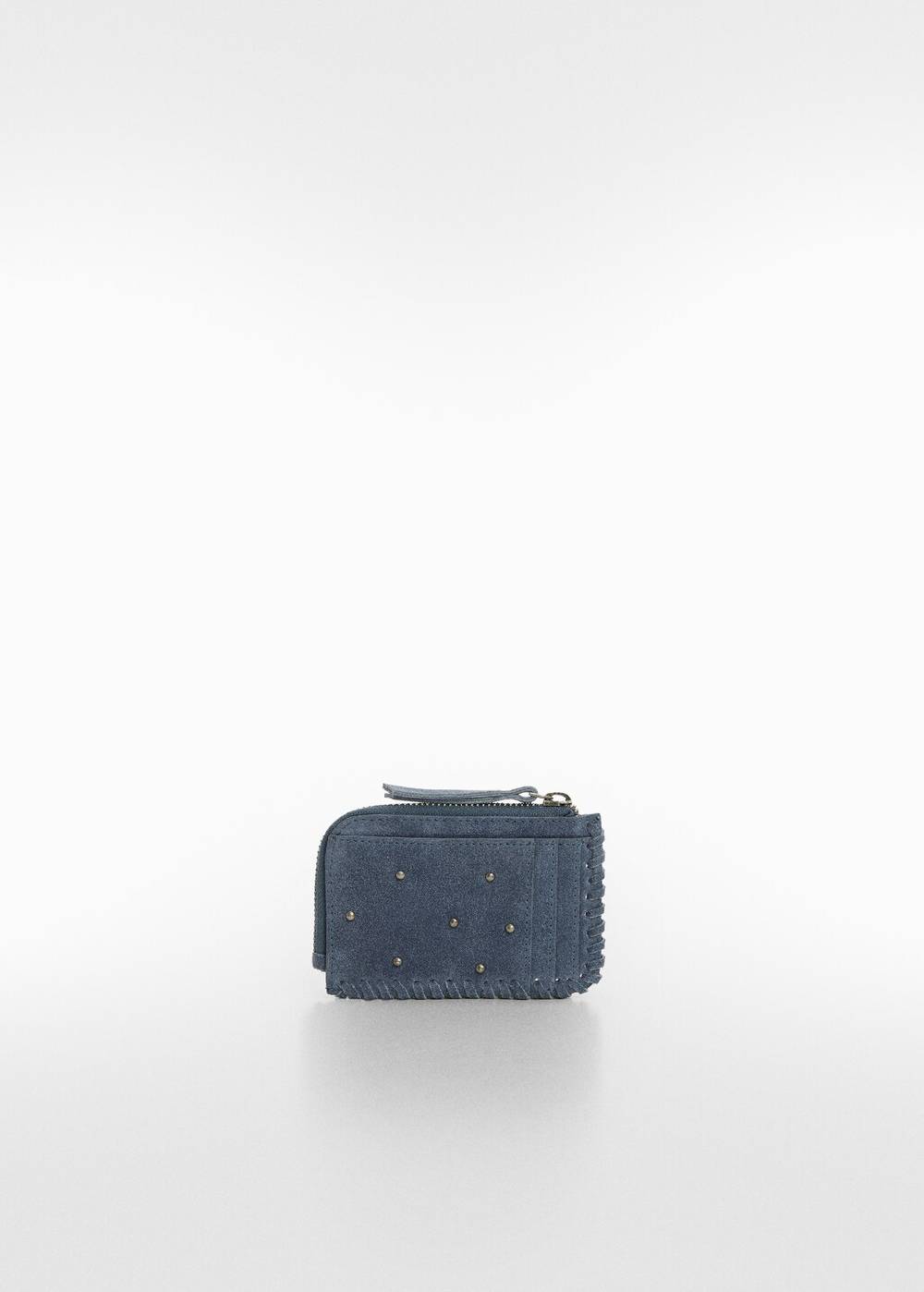 Mango Nietenverzierte Leder-Geldbörse