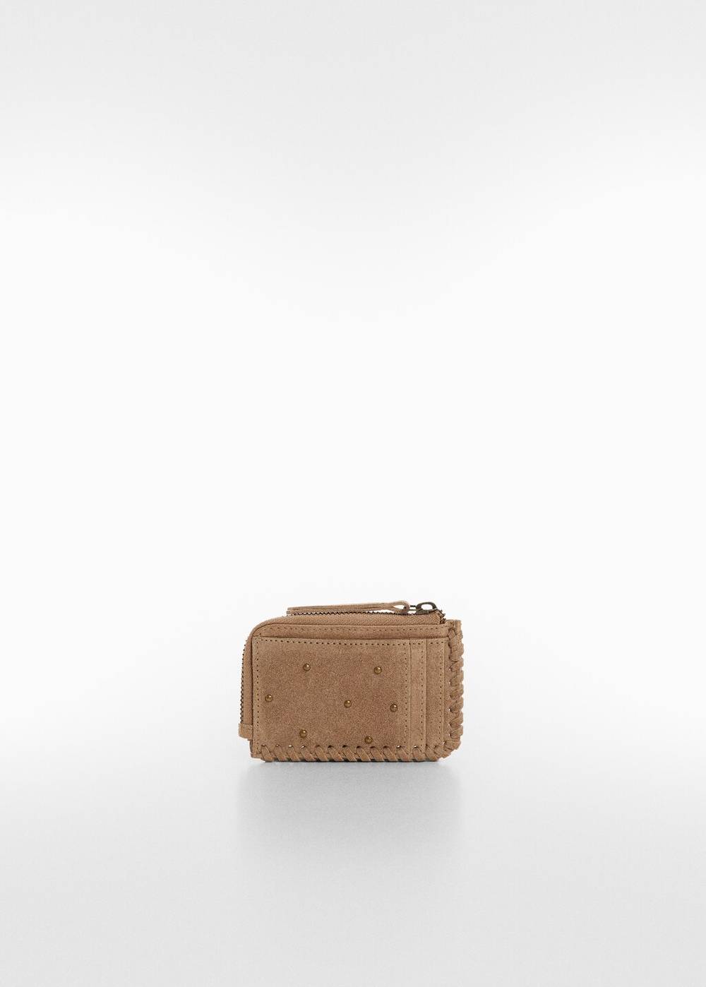 Mango Nietenverzierte Leder-Geldbörse
