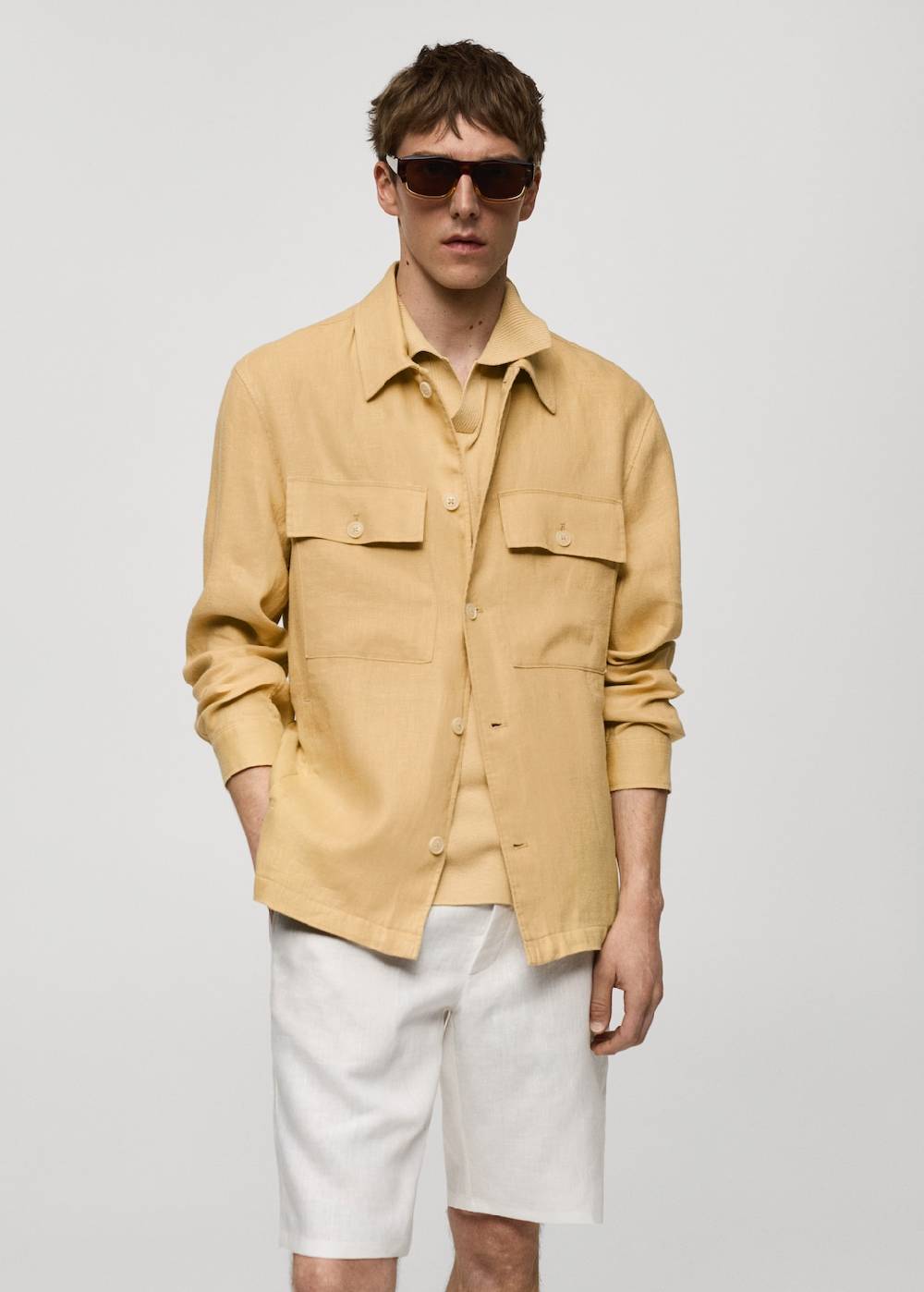 Mango Overshirt mit Taschen aus 100 % Leinen