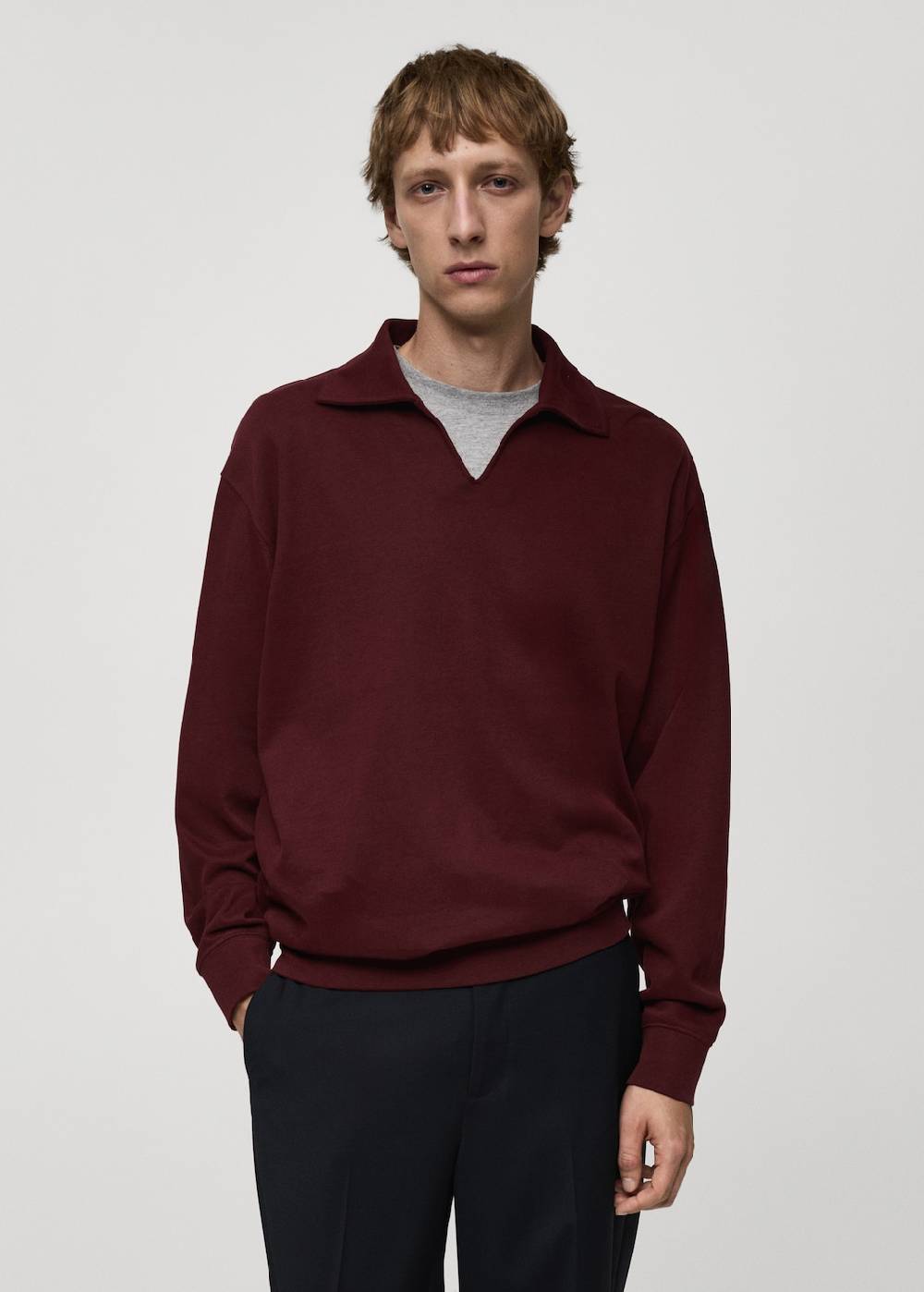 Mango Oversized-Sweatshirt mit Poloshirt-Kragen