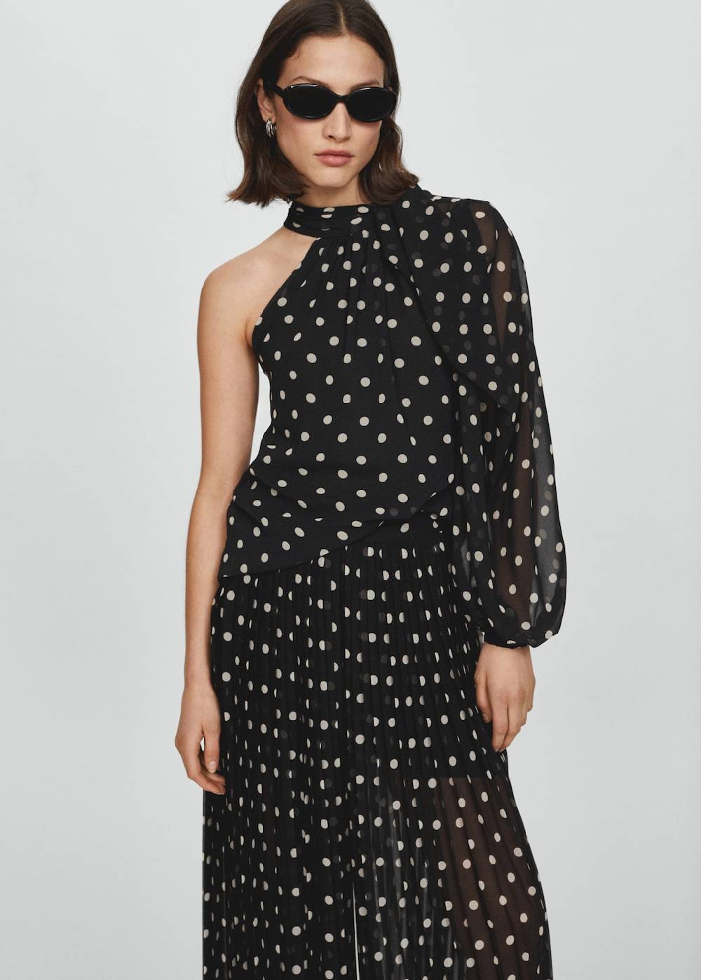 Mango Plissierte Hose Mit Polka Dots