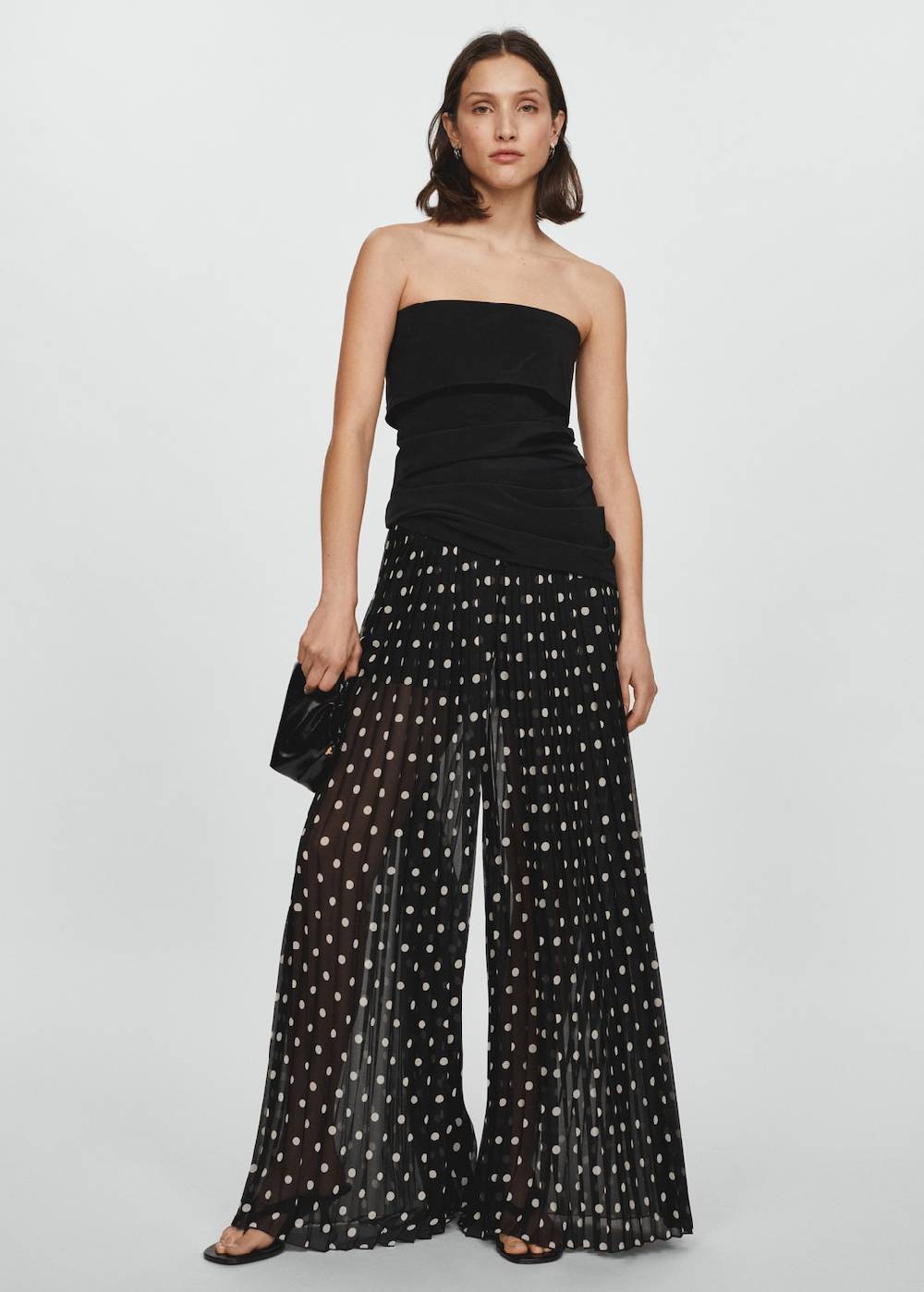 Mango Plissierte Hose Mit Polka Dots