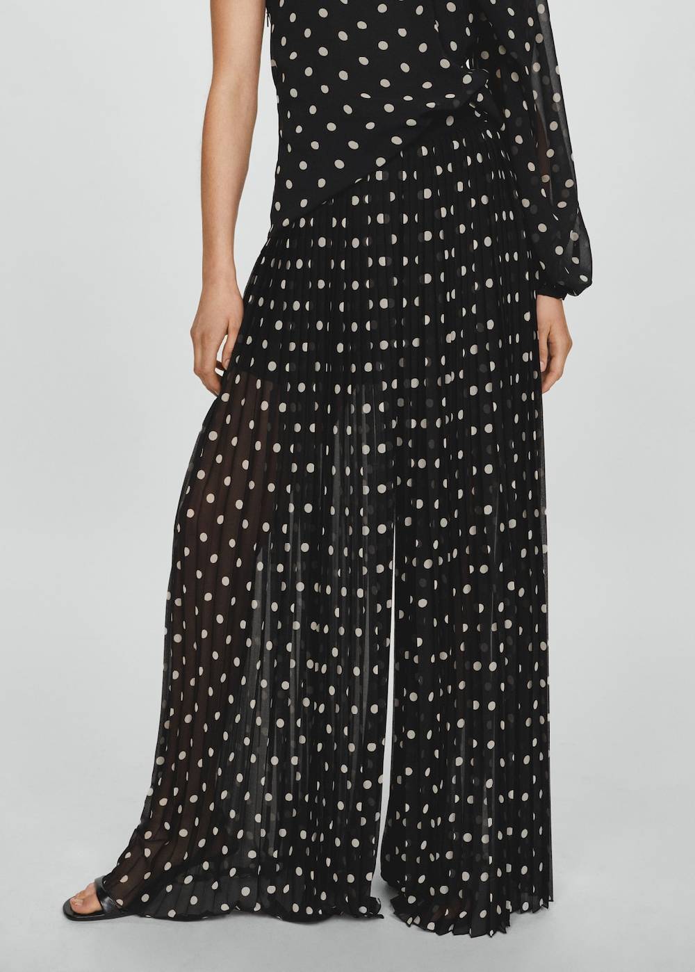 Mango Plissierte Hose mit Polka Dots