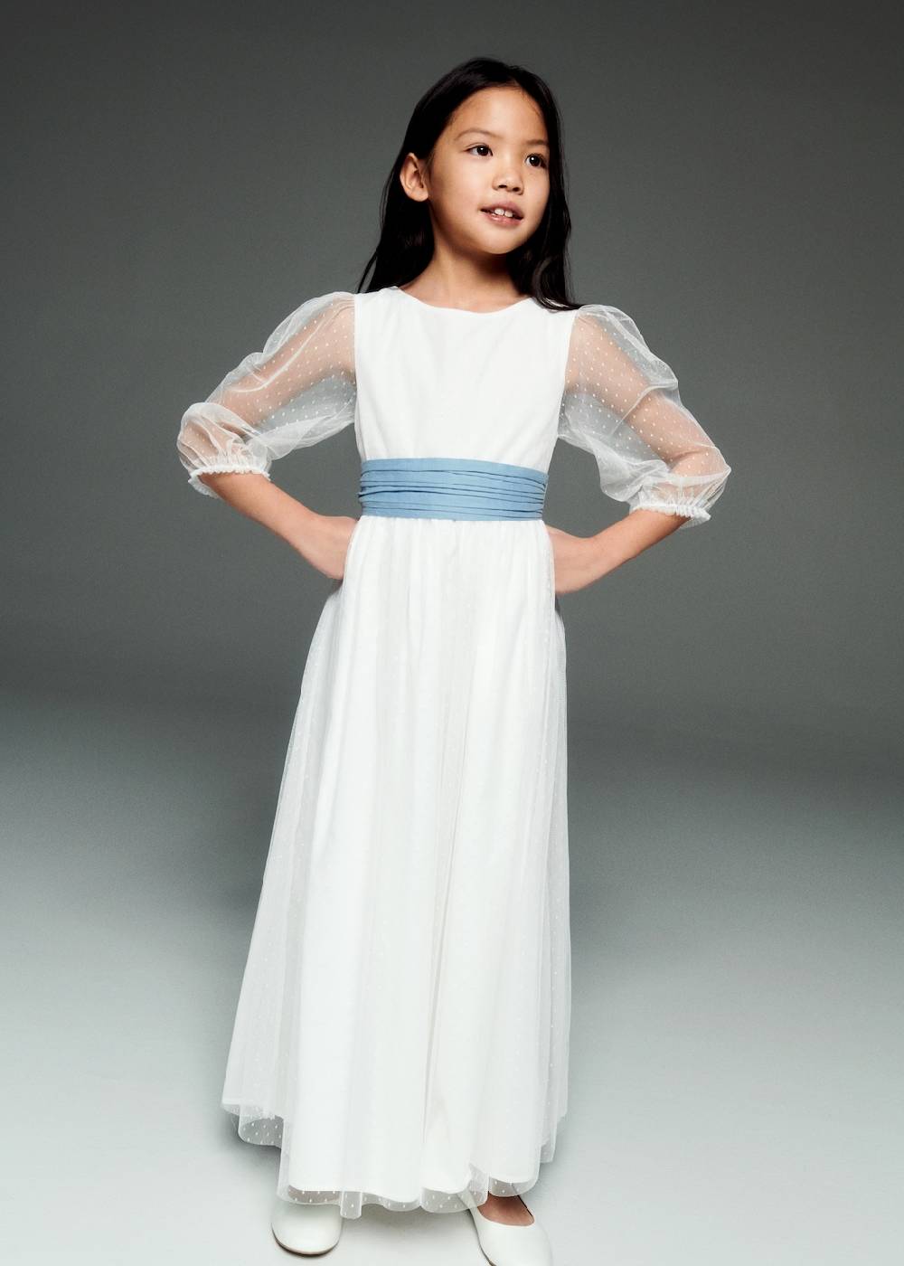 Mango Plumetis-Kleid mit Schleife