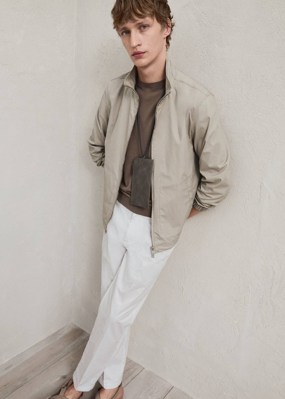 Mango Regular Fit-Baumwollhose Mit Struktur