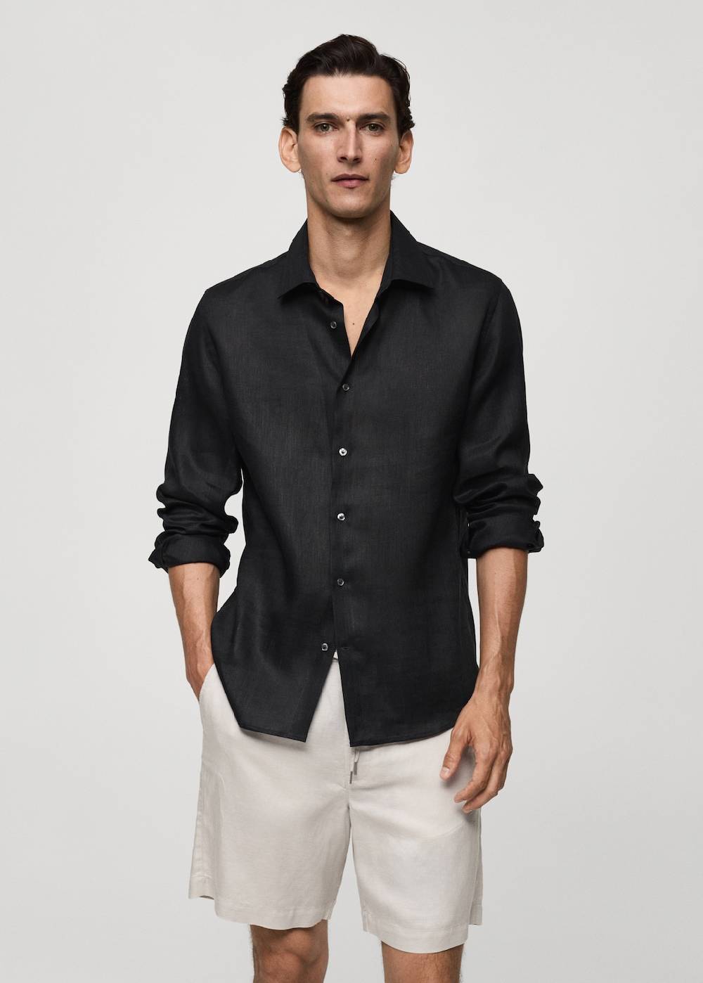 Mango Regular Fit-Hemd aus 100 % Leinen