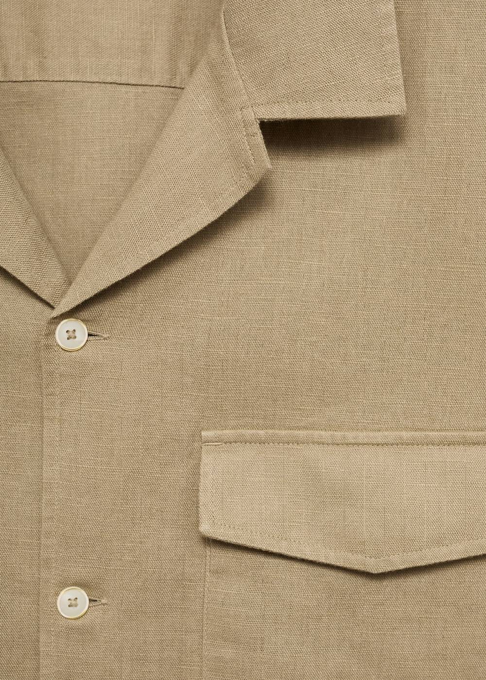 Mango Regular Fit-Hemd Aus Leinen Mit Baumwolle