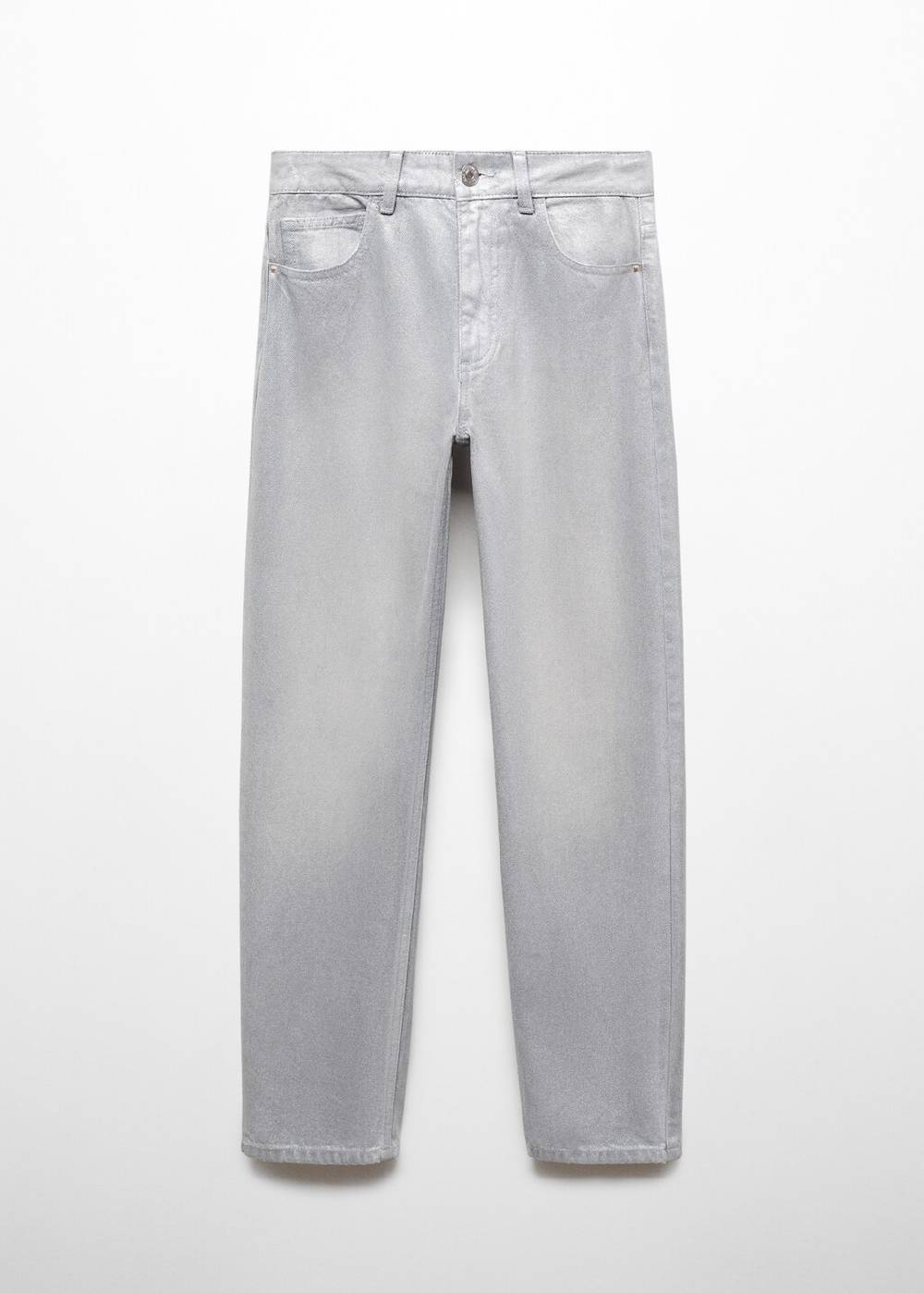 Mango Regular Fit-Jeans In Metall-Optik