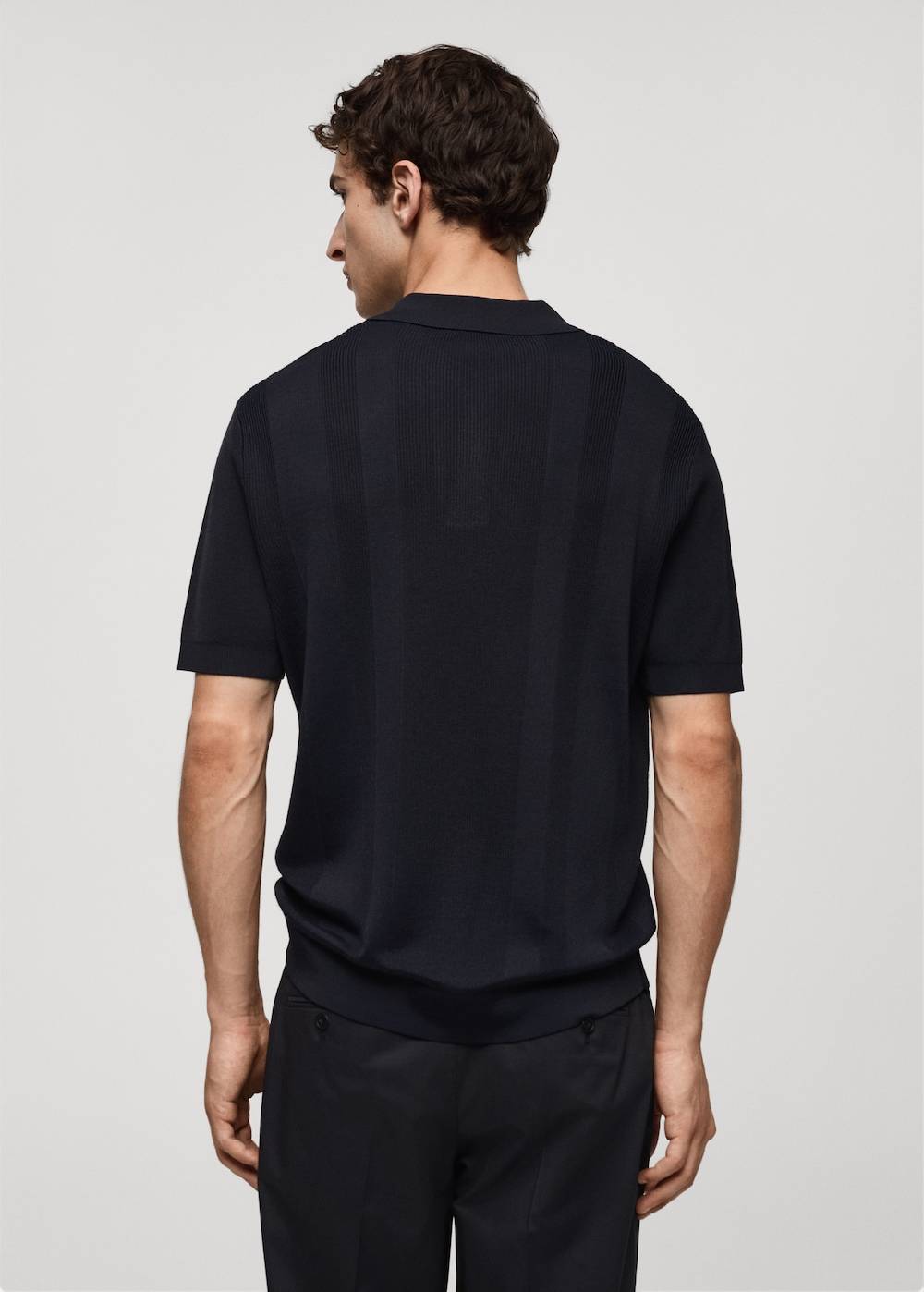 Mango Rippstrick-Poloshirt