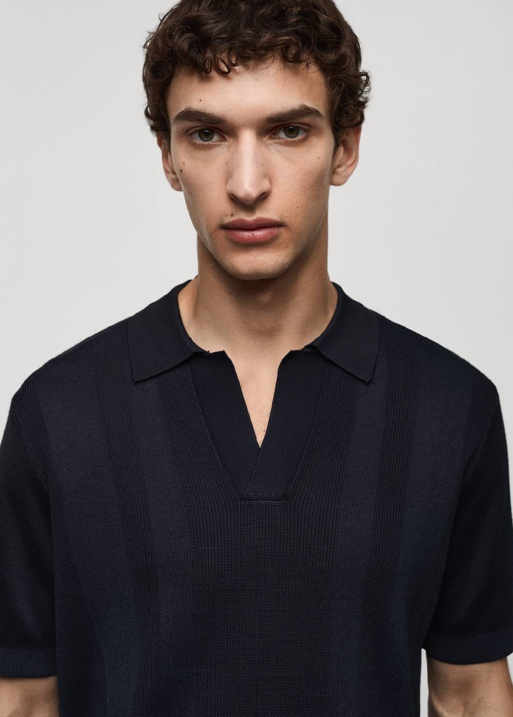 Mango Rippstrick-Poloshirt