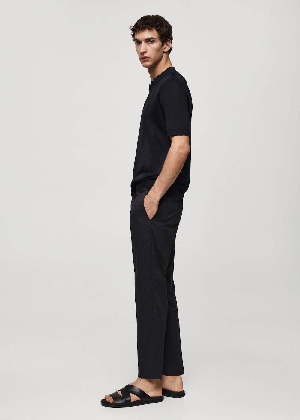 Mango Rippstrick-Poloshirt