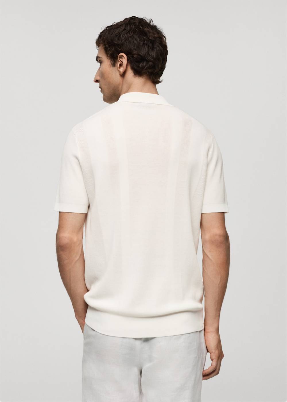 Mango Rippstrick-Poloshirt