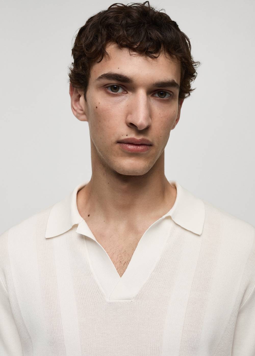 Mango Rippstrick-Poloshirt