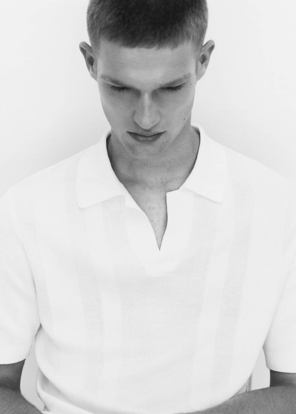 Mango Rippstrick-Poloshirt