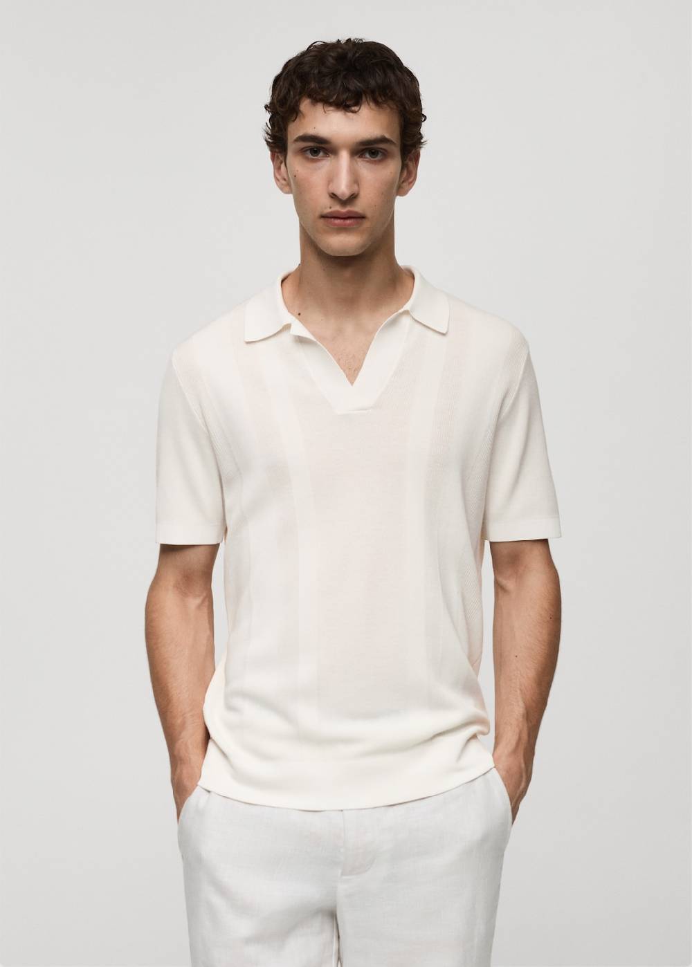 Mango Rippstrick-Poloshirt