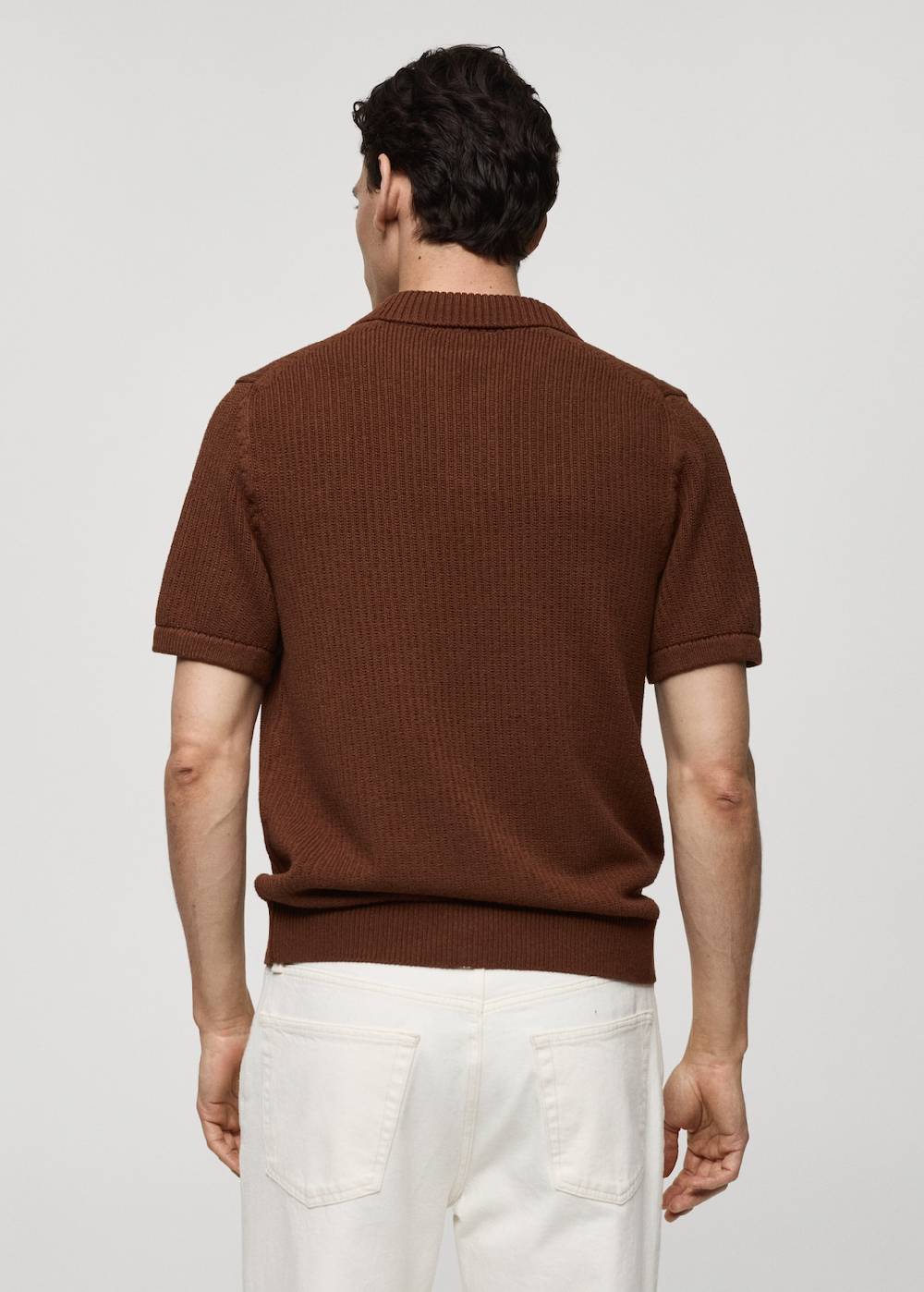 Mango Rippstrick-Poloshirt
