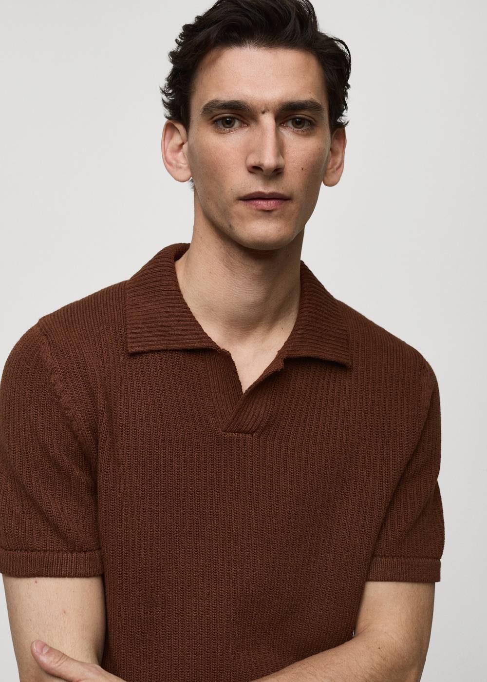 Mango Rippstrick-Poloshirt