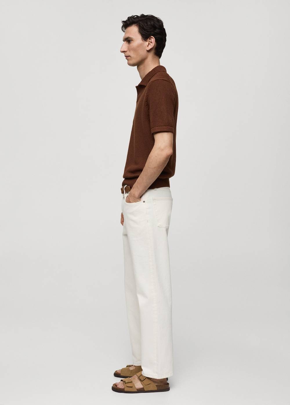Mango Rippstrick-Poloshirt