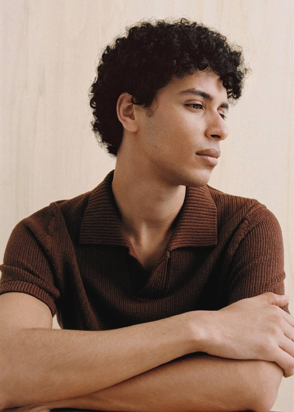 Mango Rippstrick-Poloshirt