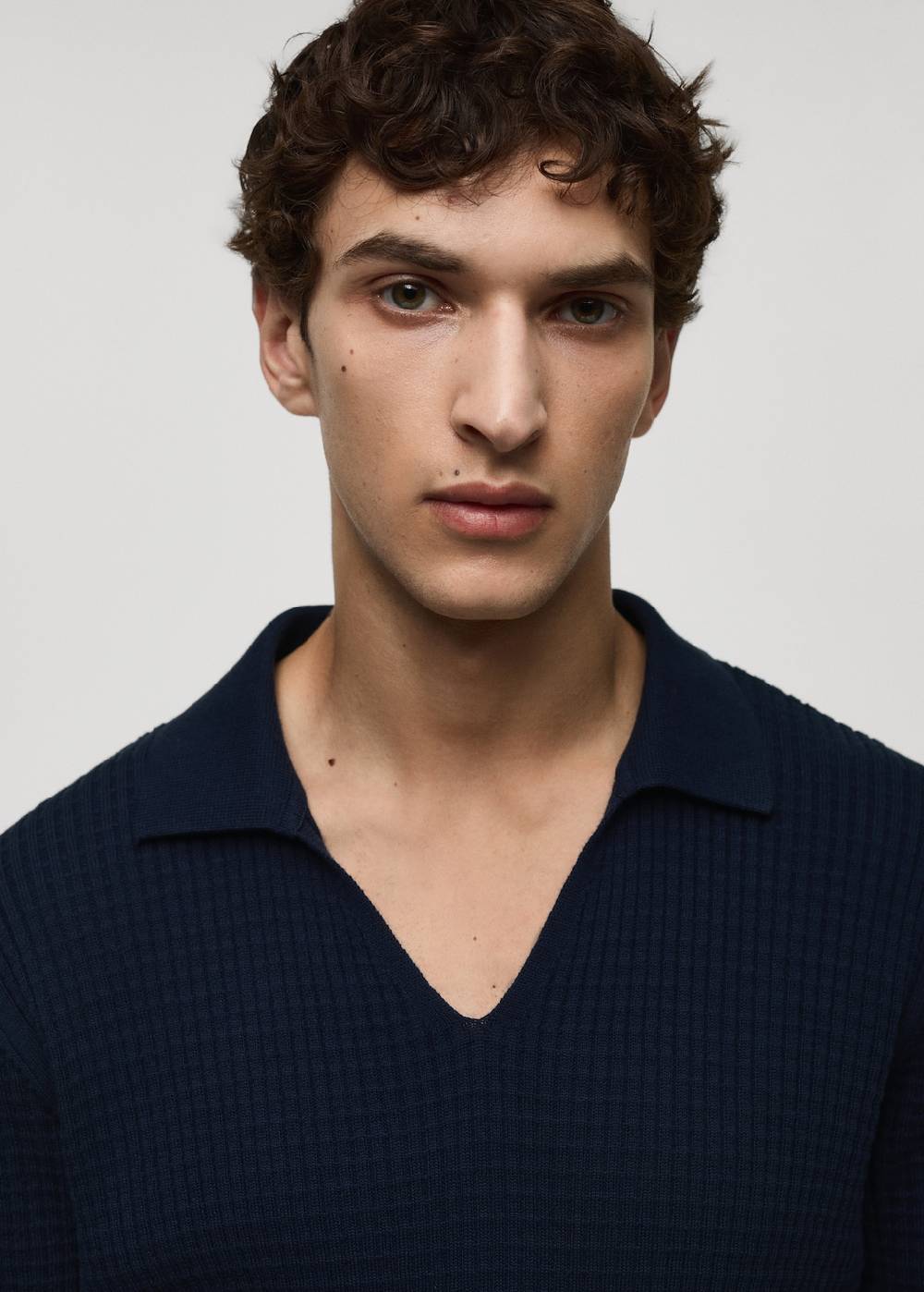 Mango Rippstrick-Poloshirt