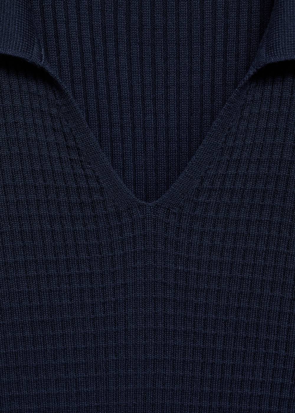 Mango Rippstrick-Poloshirt