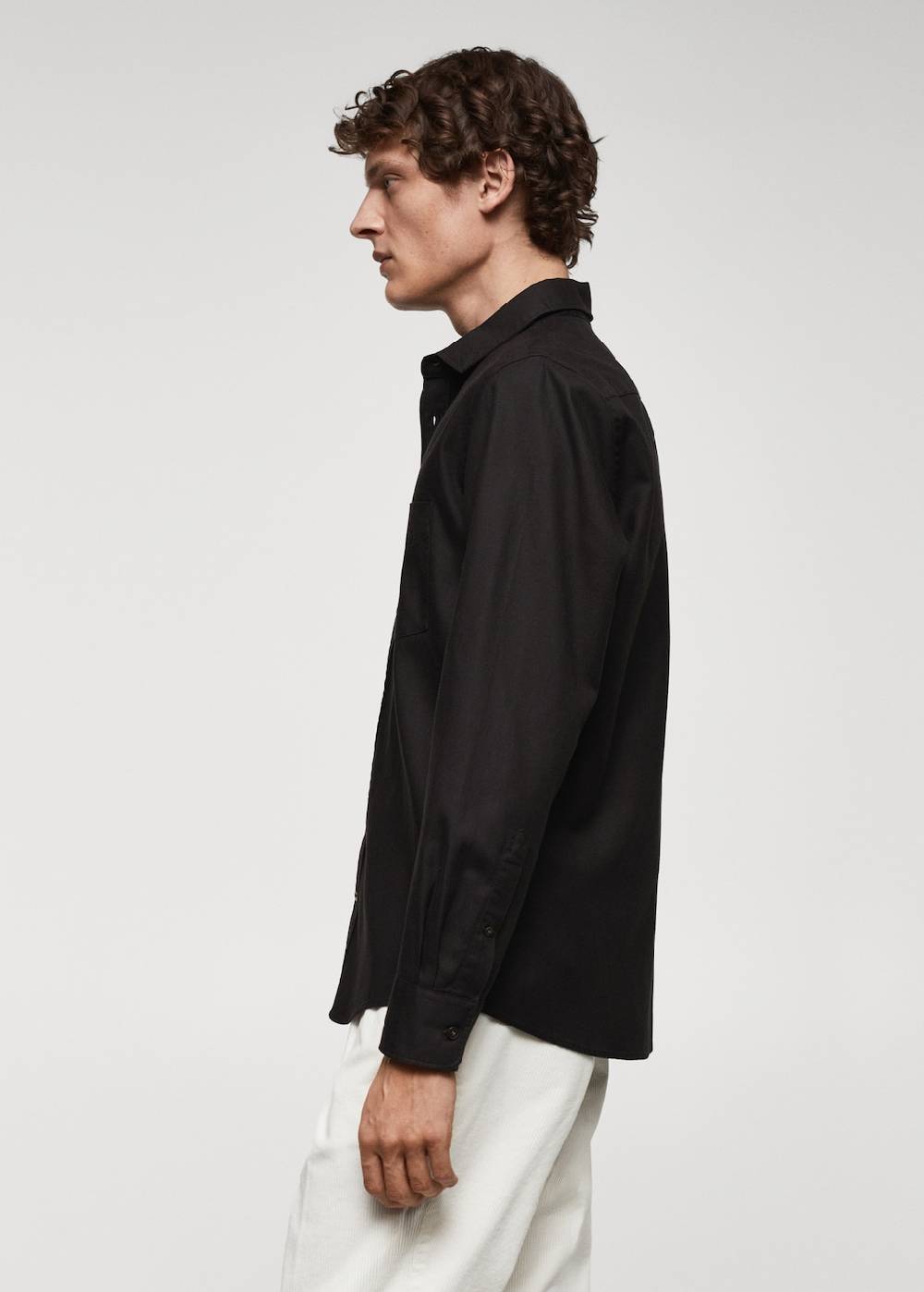 Mango Serge-Hemd Aus Aufgerauter Baumwolle