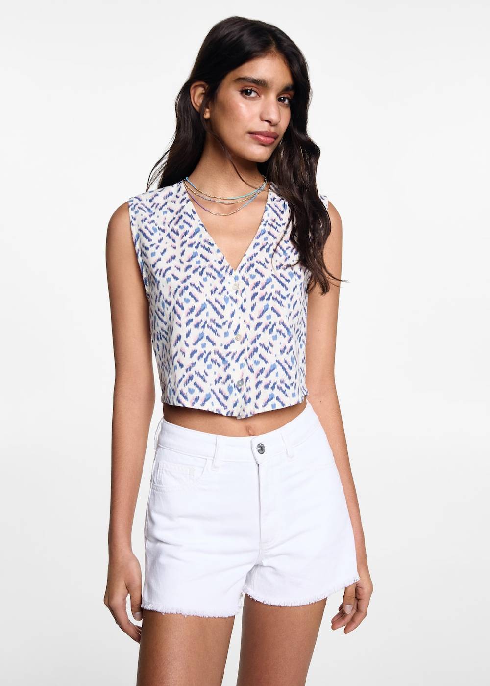 Mango Shorts mit ausgefranstem Saum