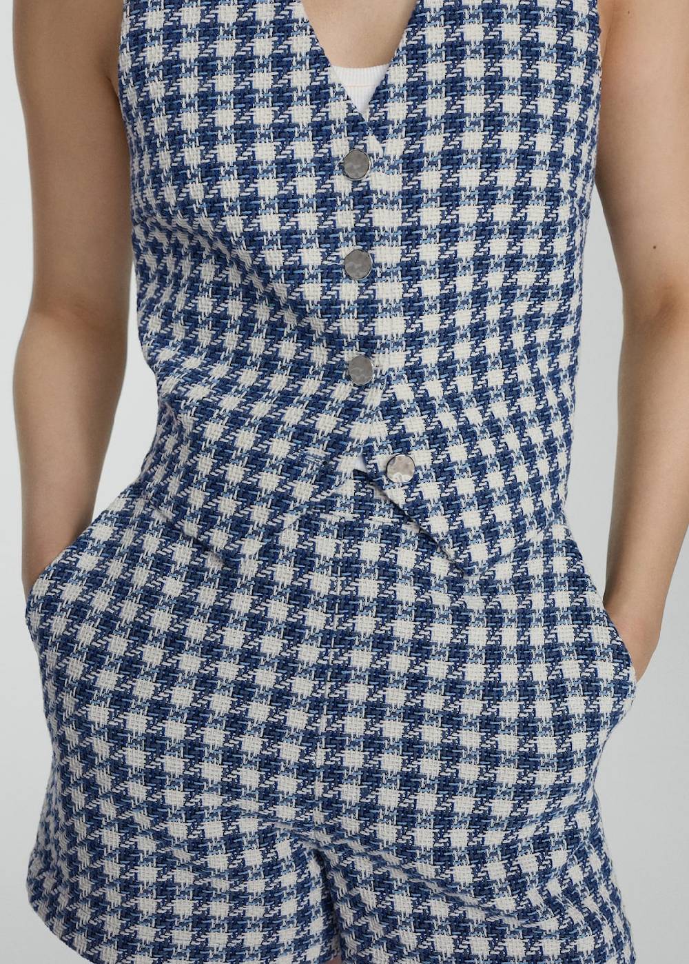 Mango Shorts Mit Hahnentrittmuster