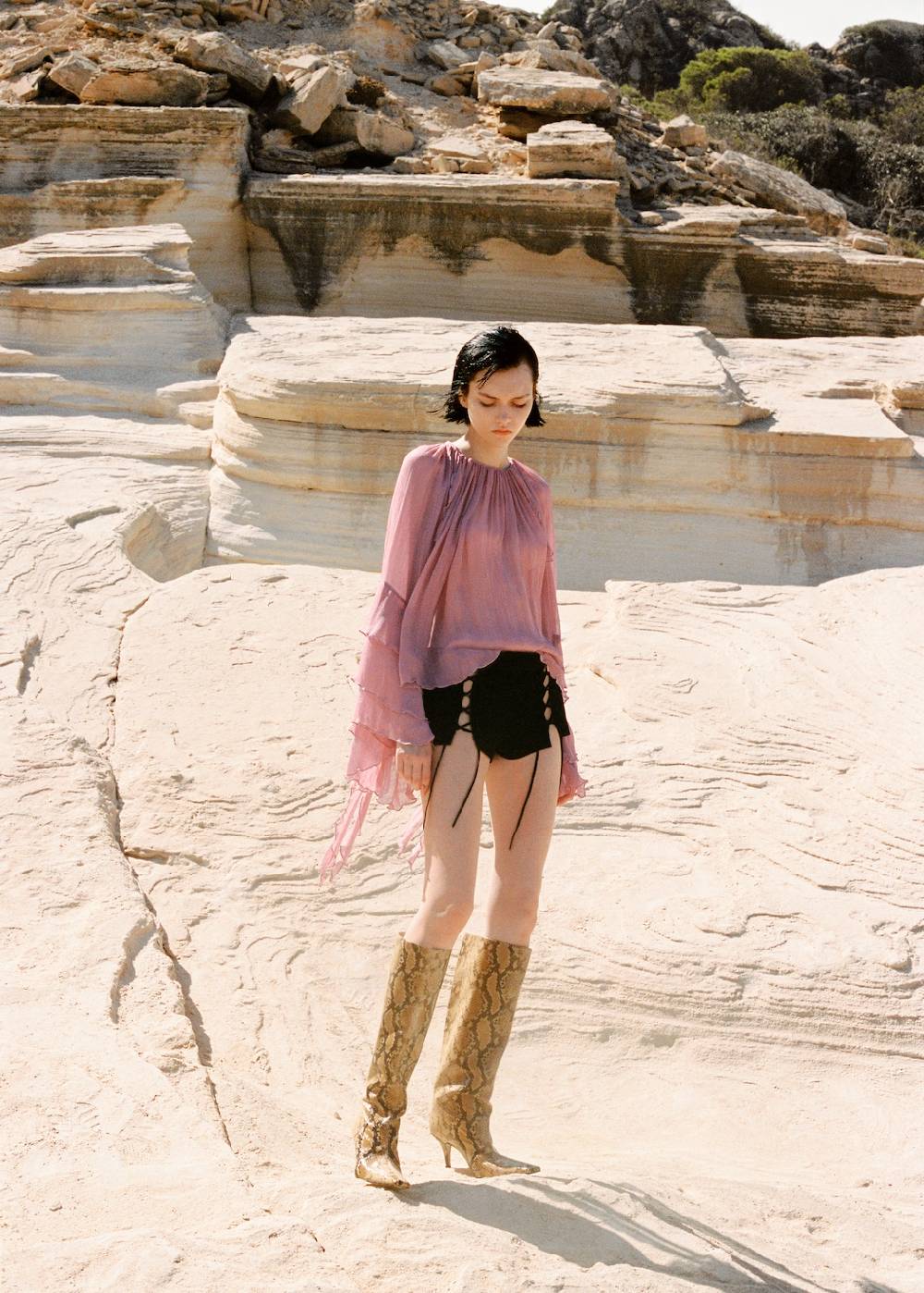 Mango Shorts Mit Schlitz Und Schleifen