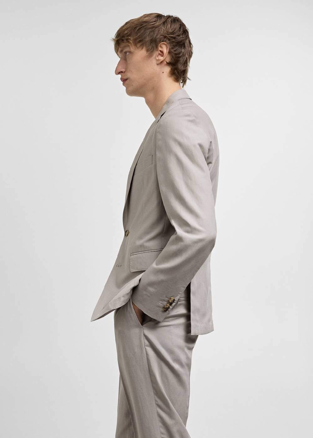 Mango Slim Fit-Anzugblazer Aus Leinengemisch