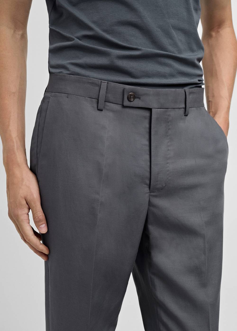 Mango Slim Fit-Anzughose Aus Leinenmix