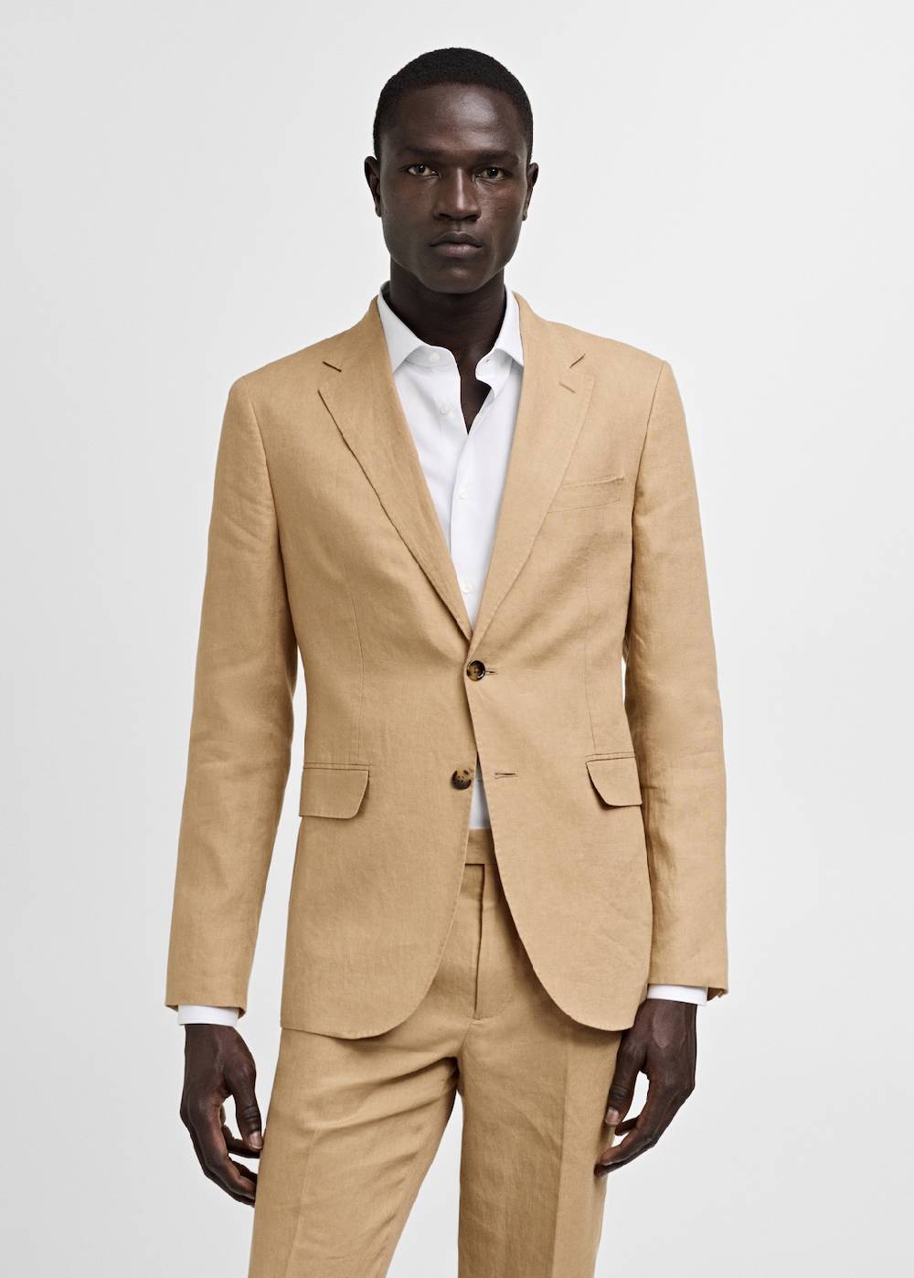 Mango Slim Fit-Anzugjacke aus 100 % Leinen