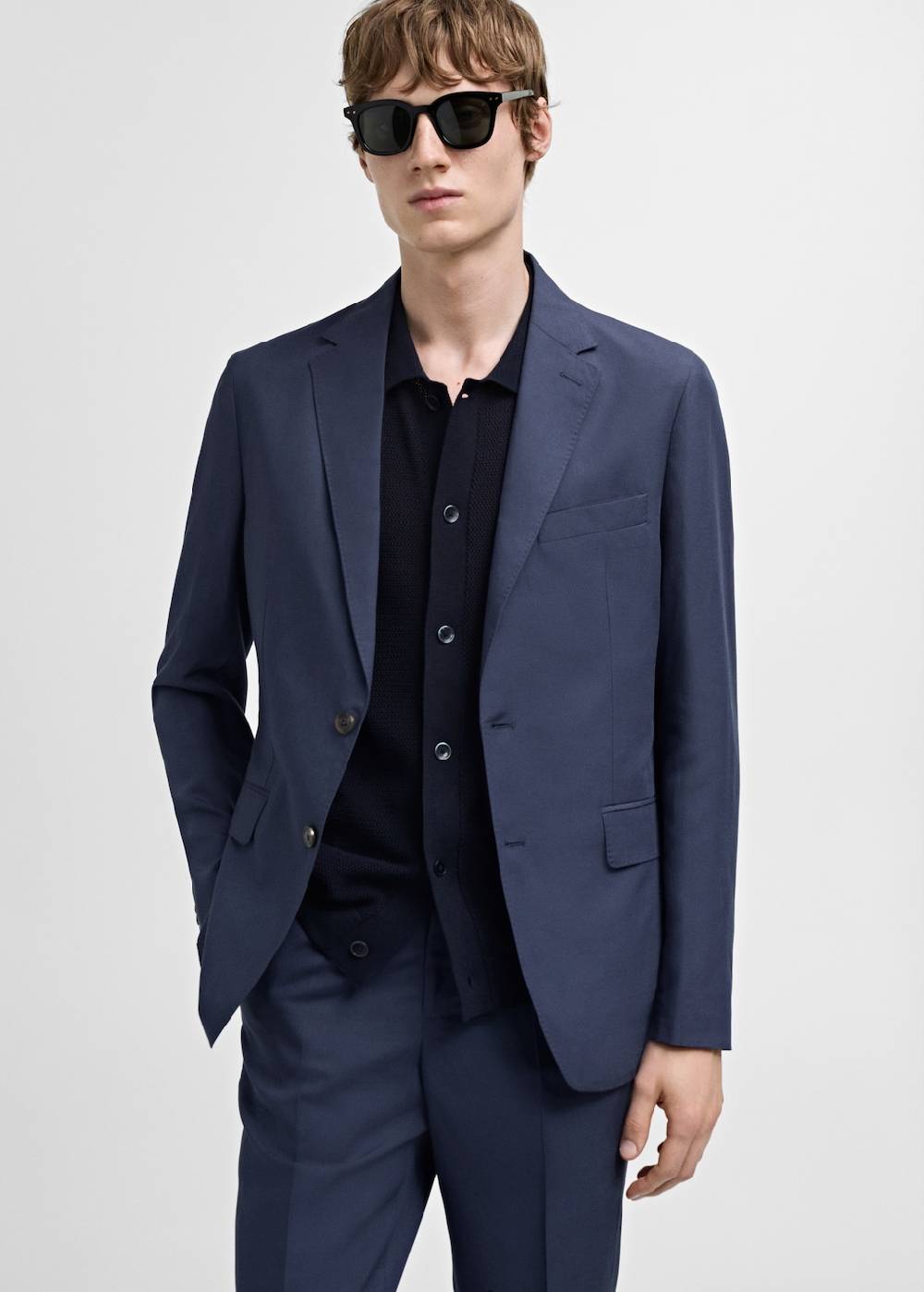 Mango Slim Fit-Anzugsakko aus Stretchbaumwolle