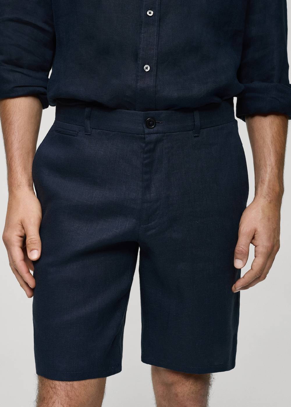 Mango Slim-Fit-Bermudashorts Aus 100 % Leinen