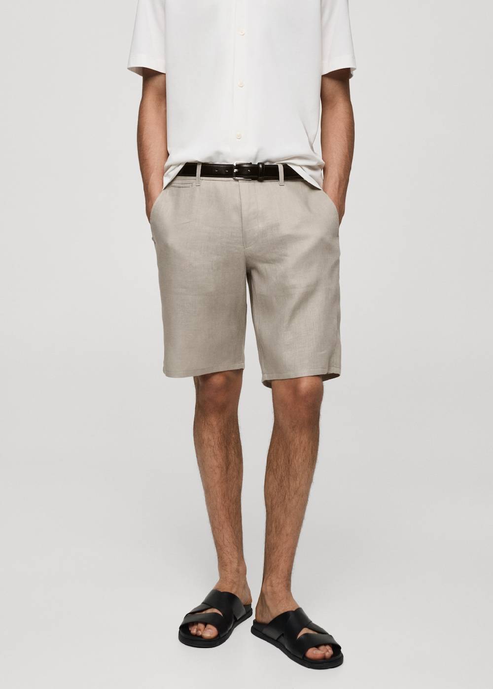 Mango Slim-Fit-Bermudashorts aus 100 % Leinen