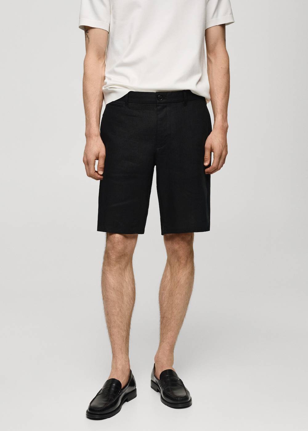 Mango Slim-Fit-Bermudashorts aus 100 % Leinen