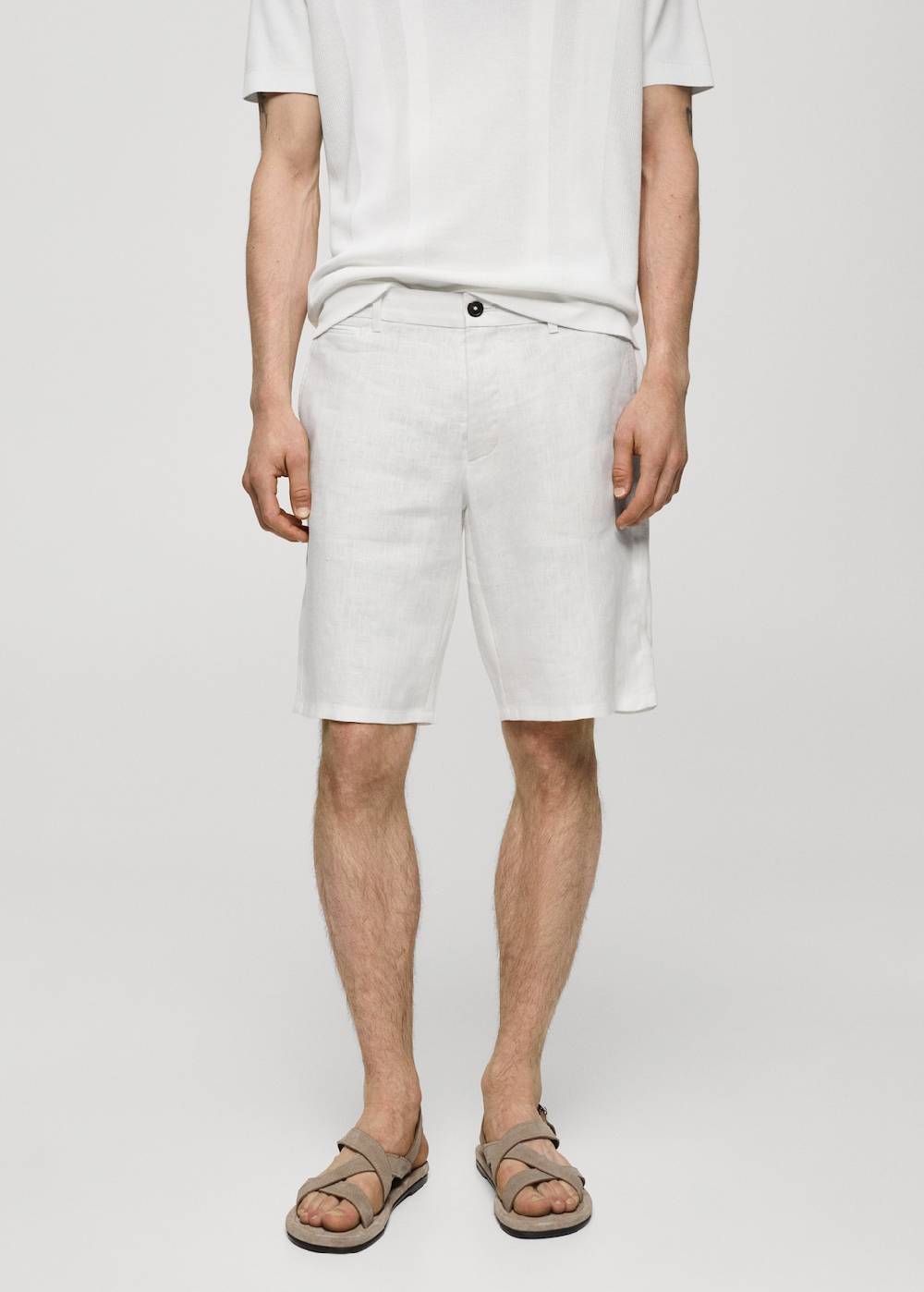 Mango Slim-Fit-Bermudashorts aus 100 % Leinen
