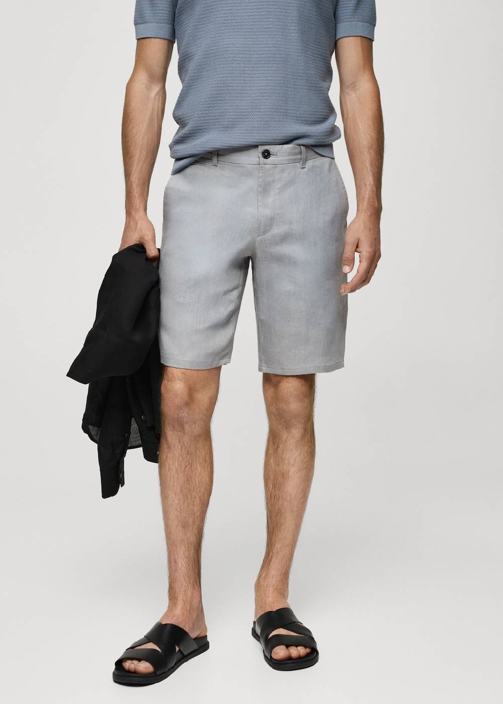 Mango Slim-Fit-Bermudashorts aus 100 % Leinen