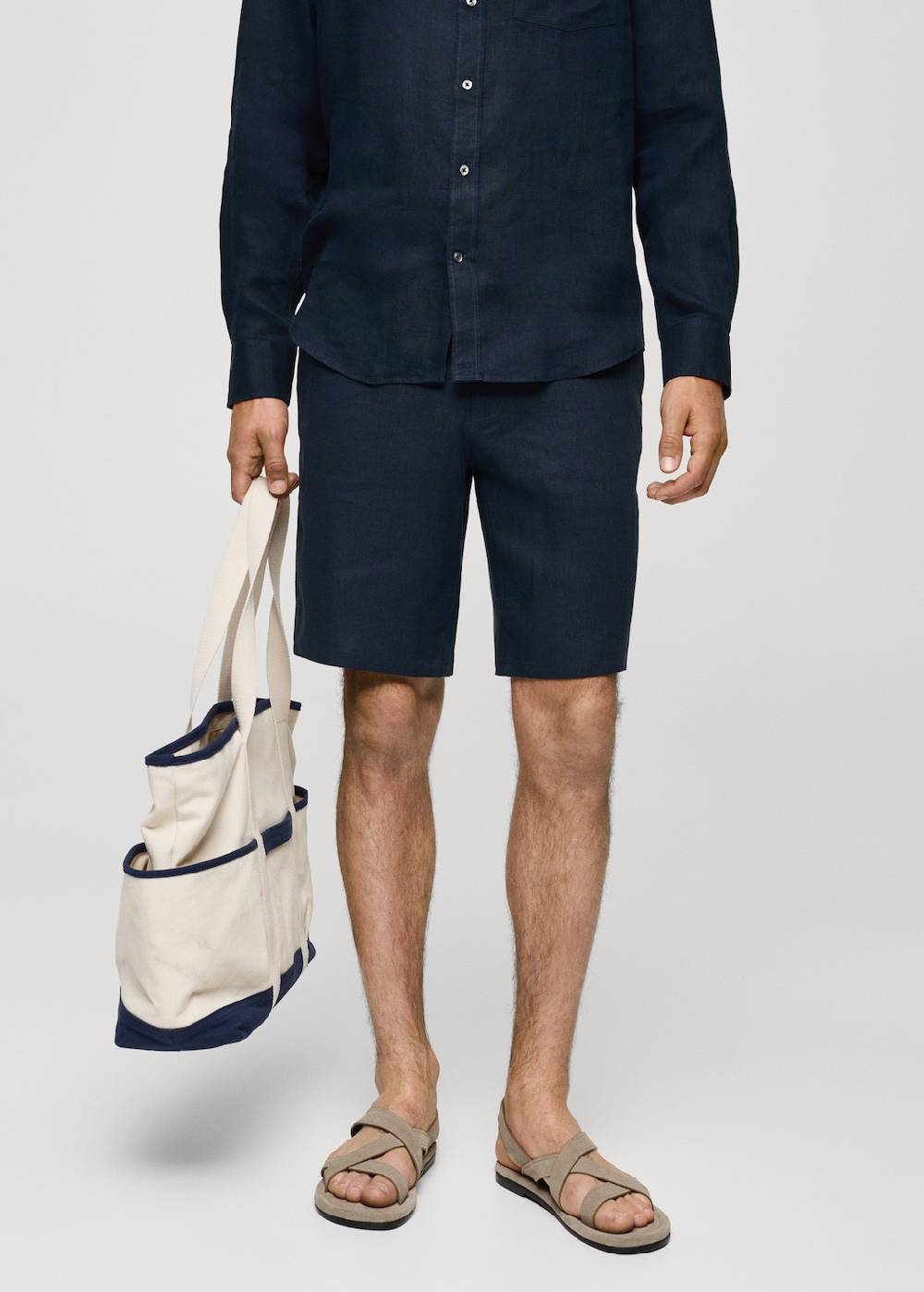 Mango Slim-Fit-Bermudashorts aus 100 % Leinen