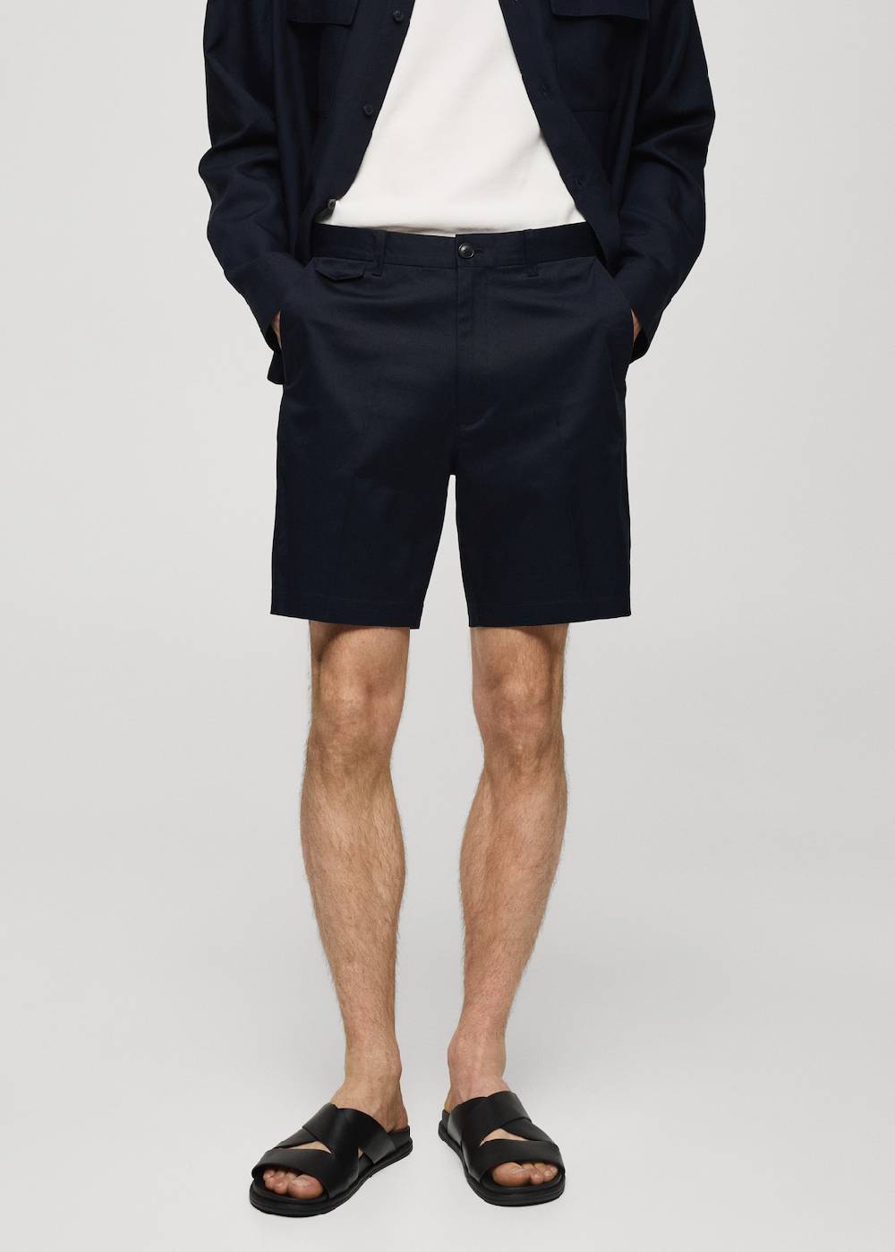 Mango Slim Fit-Bermudashorts aus Baumwolle