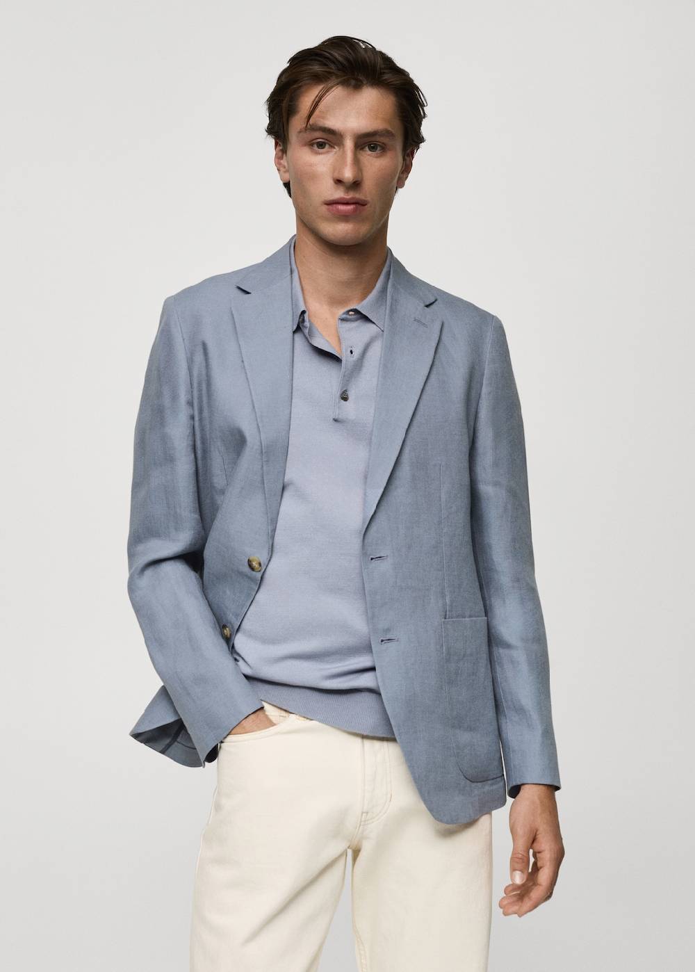 Mango Slim Fit-Blazer aus 100 % Leinen