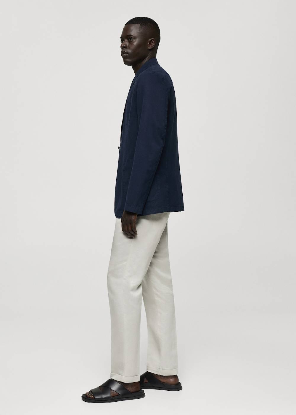 Mango Slim Fit Blazer Aus Leinen Mit Baumwolle