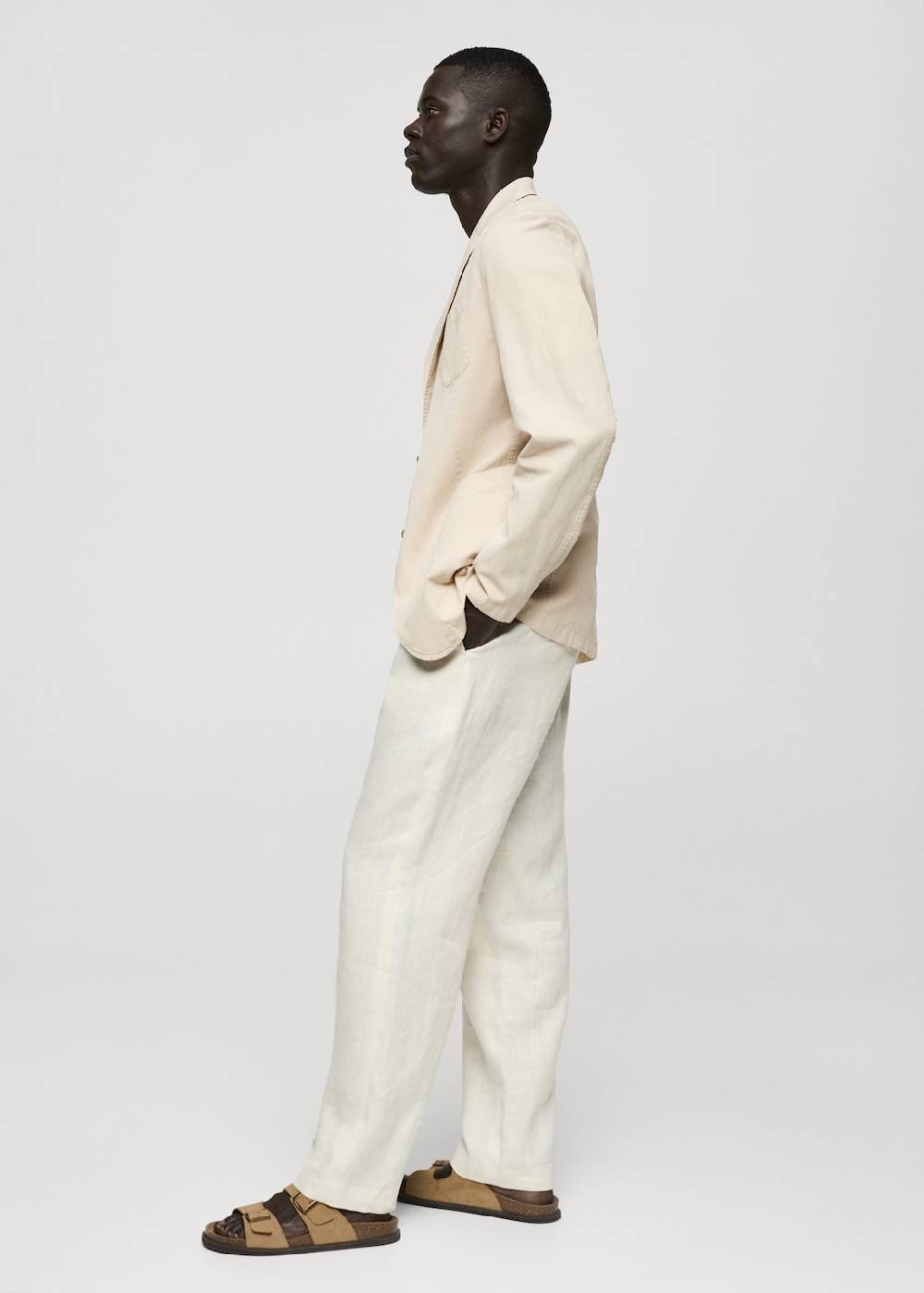 Mango Slim Fit Blazer Aus Leinen Mit Baumwolle