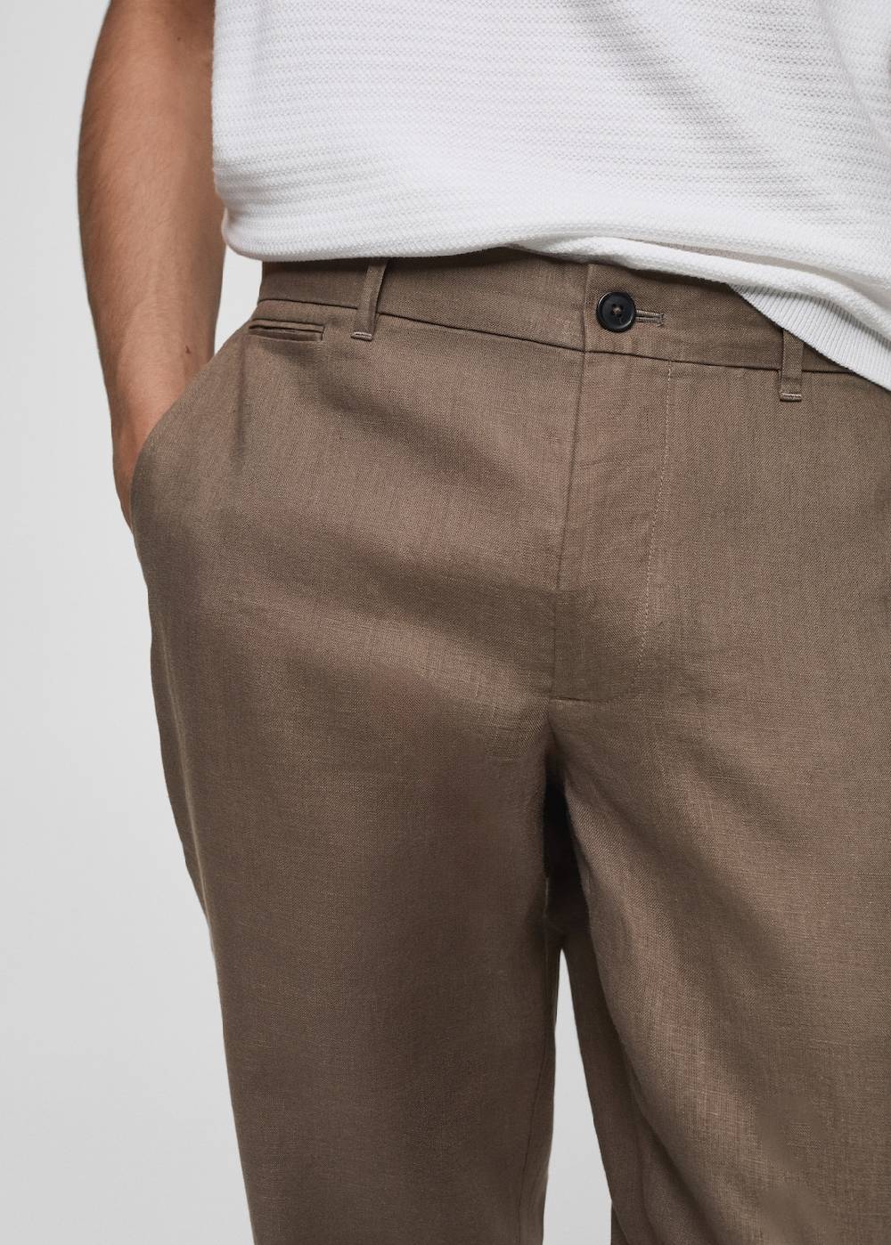 Mango Slim Fit-Hose Aus 100 % Leinen