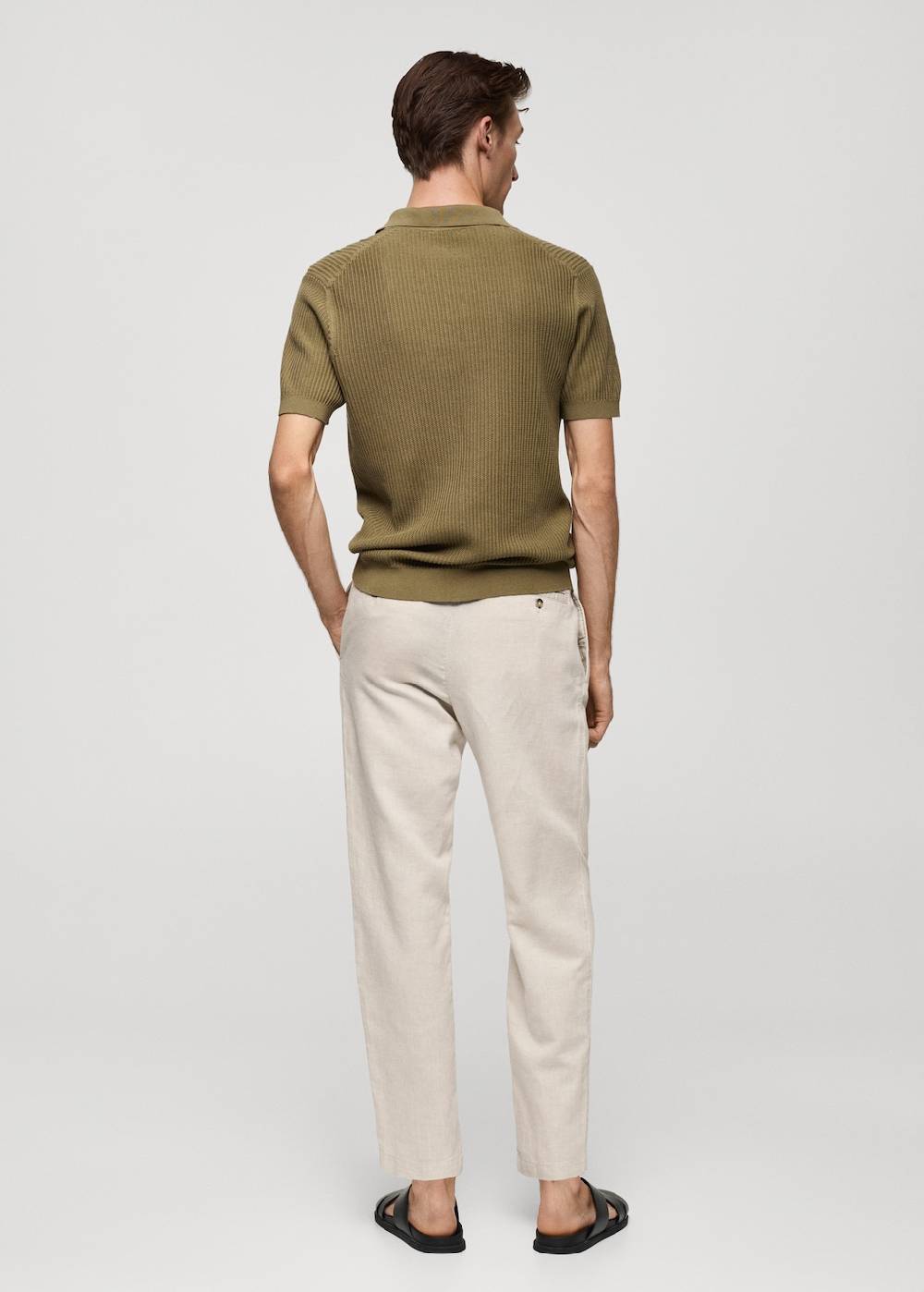 Mango Slim Fit-Leinenhose Mit Kordel