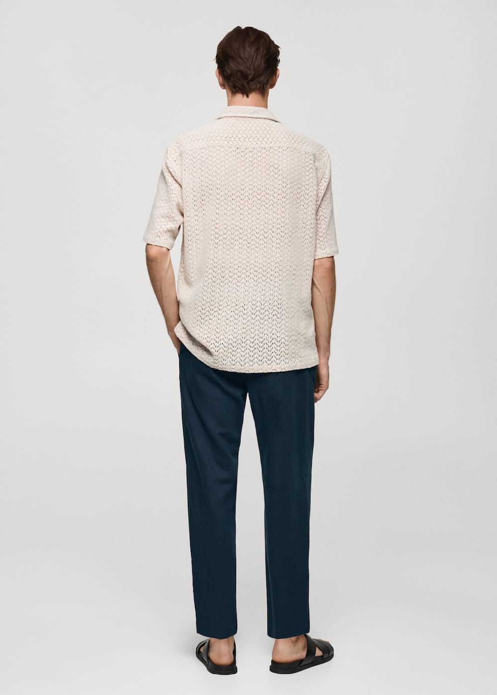 Mango Slim Fit-Leinenhose Mit Kordel