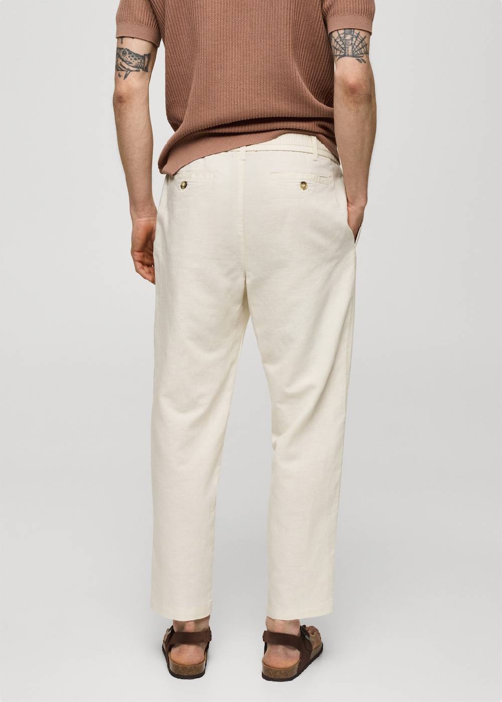 Mango Slim Fit-Leinenhose Mit Kordel
