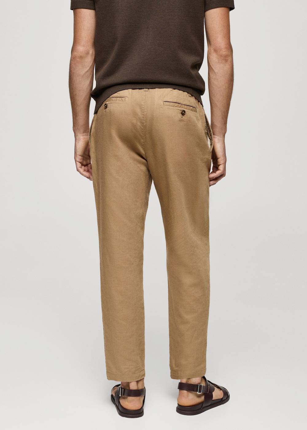 Mango Slim Fit-Leinenhose Mit Kordel