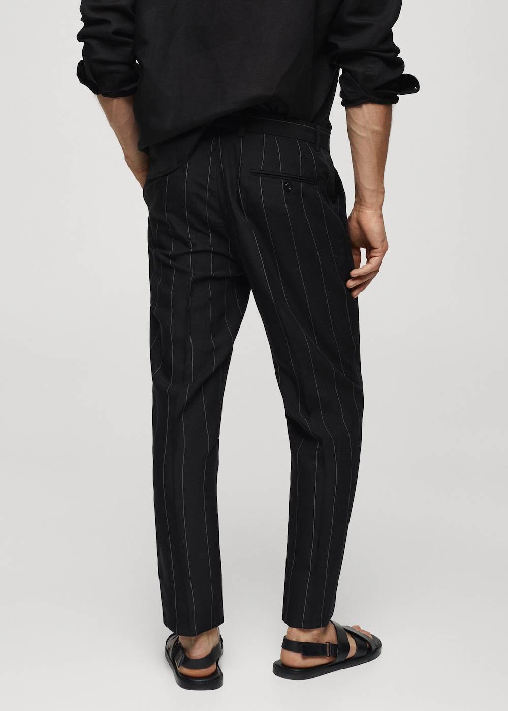 Mango Slim-Fit-Nadelstreifenhose Aus Leinen